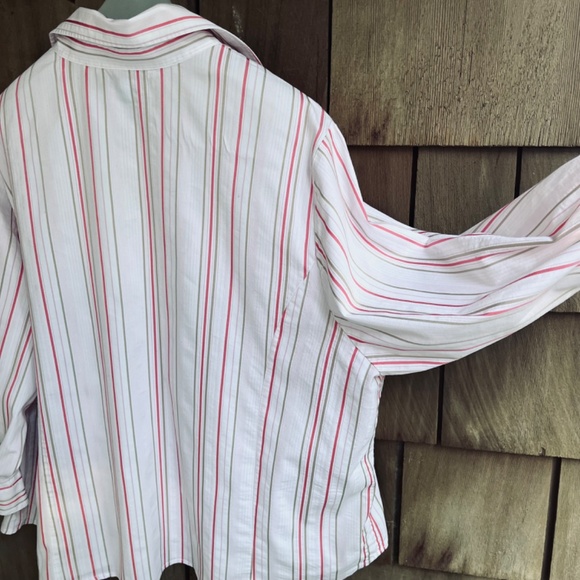 Striped Shirt Plus Size 3X Button Down 3/4 sleeves - Picture 10 of 10
